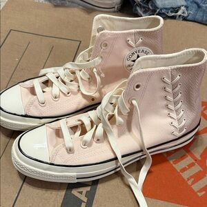 Converse Light Pink High-Top Sneakers